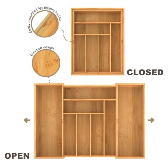 Kitchen Drawer Organizer Silverware Utensils Tools Tray Holder 3.5” H Expandable - Picture 6 of 7